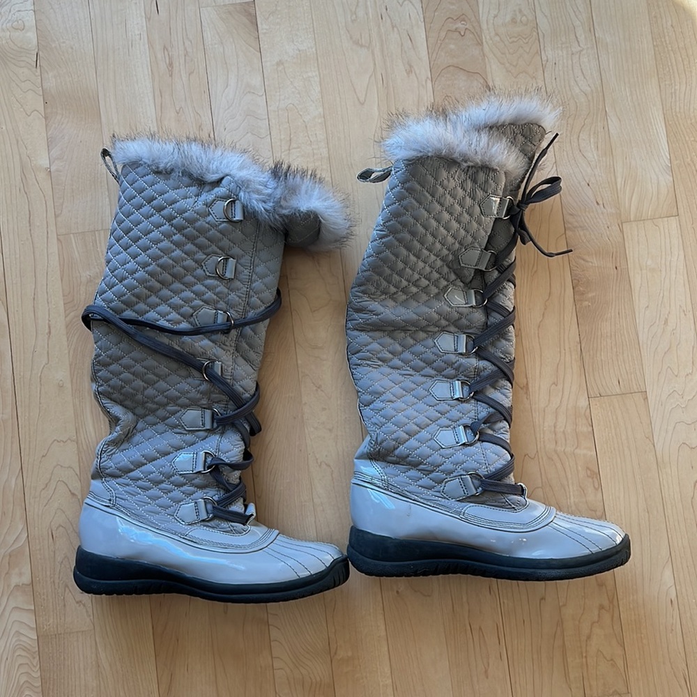 Long New grey winter boots size 8